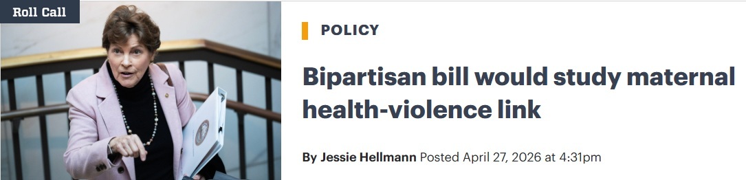 Bipartisan bill would study maternal health-violence link